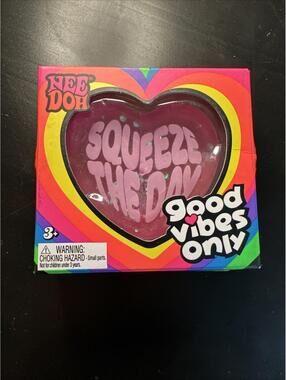 UNOPENED Nee Doh Good Vibes Only  pink Squeeze The Day glitter  heart